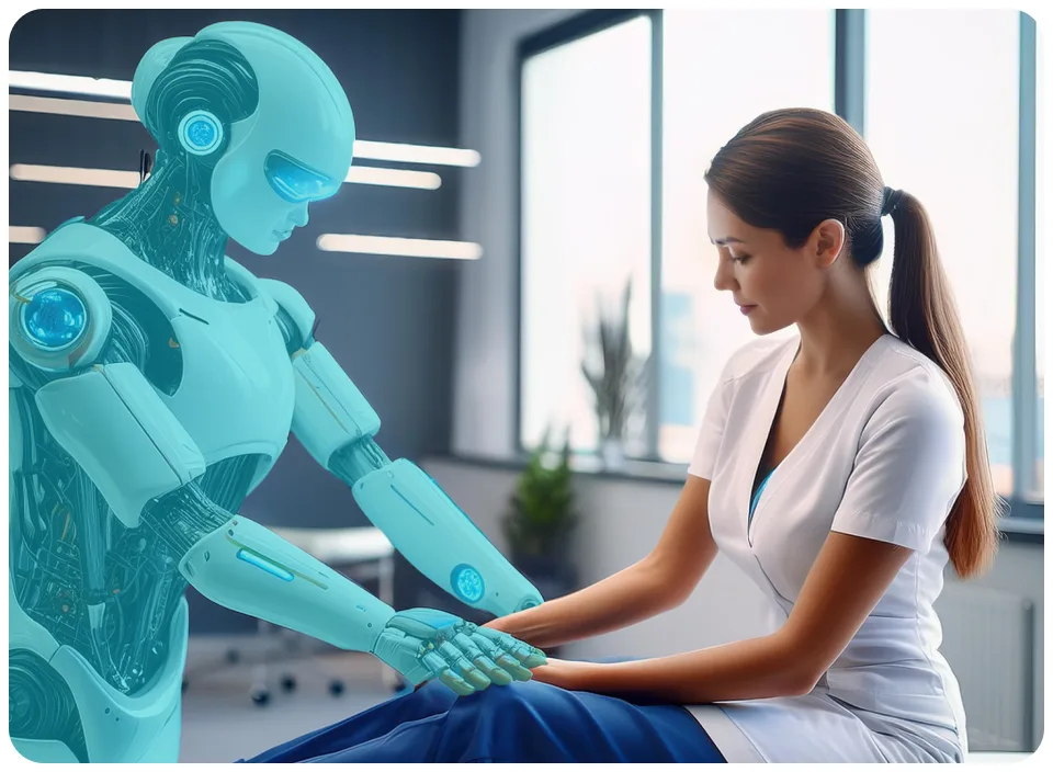 Patient using HildaCoach AI for home care